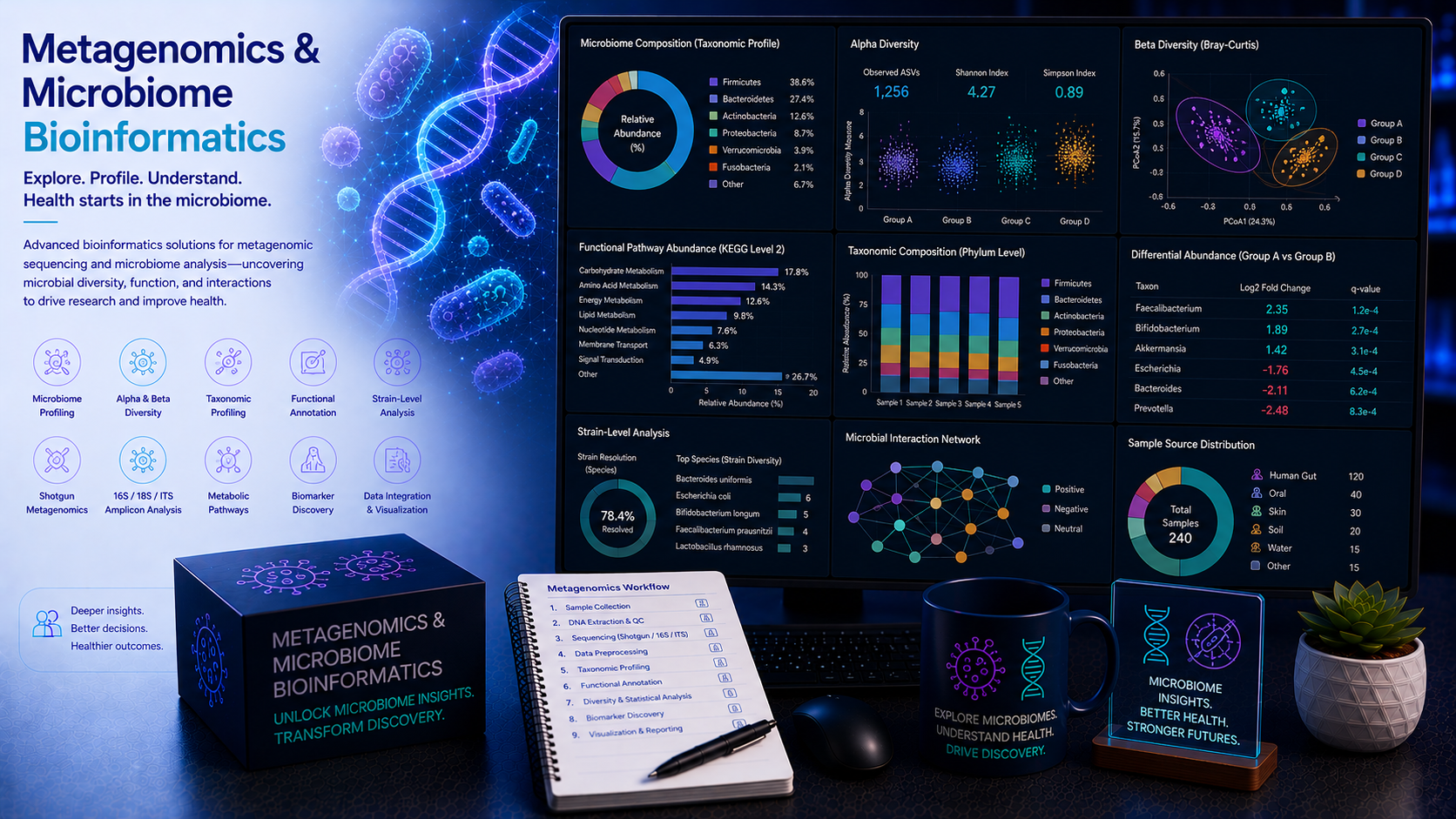 BioinformaticsNext metagenomics microbiome 16S shotgun strain functional gut analysis